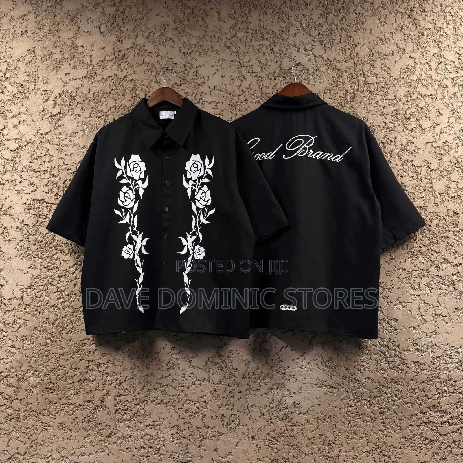 Flower Design Black Shirt
