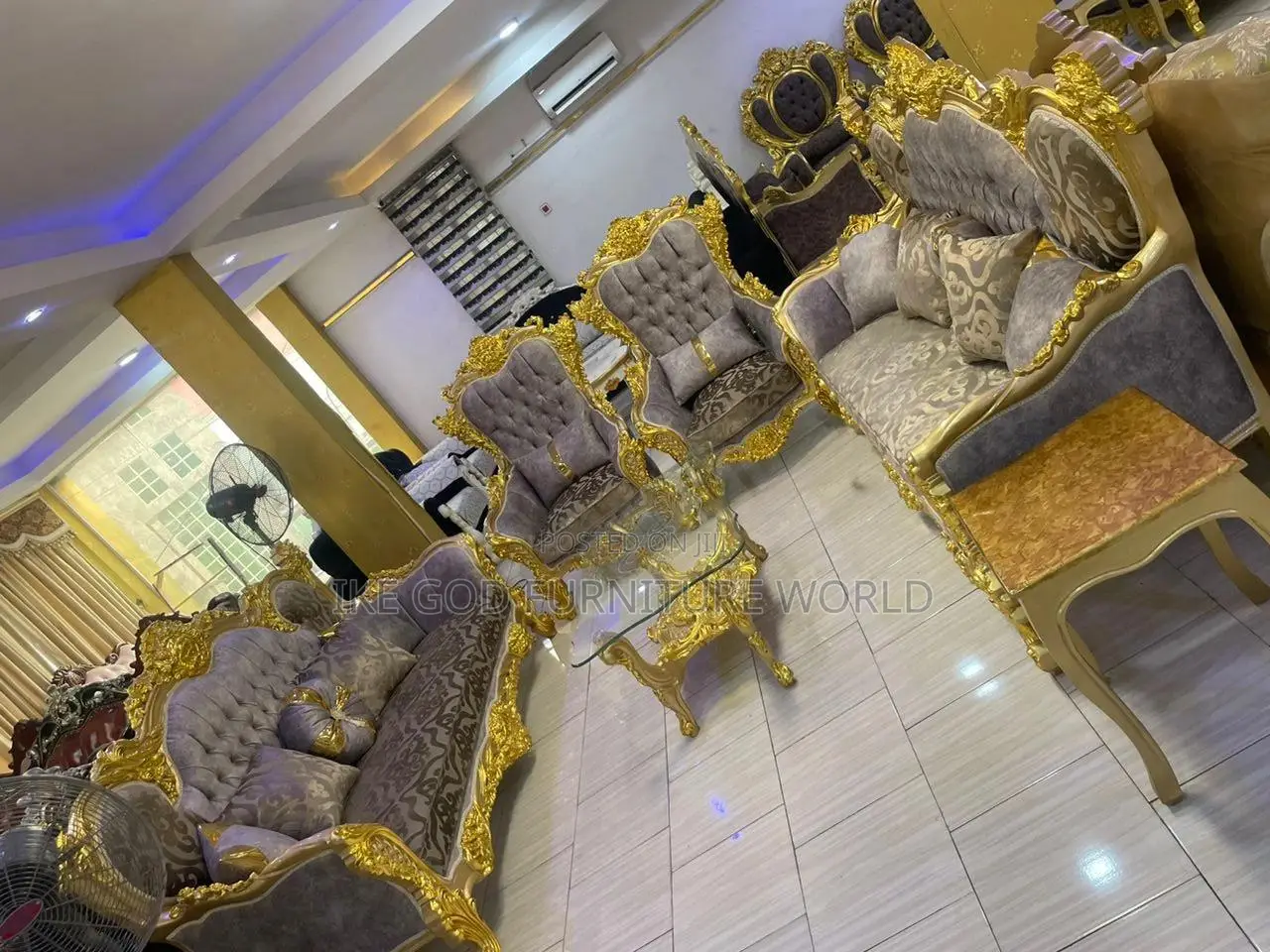 8seater Imported Turkish Royal Fabric Sofa Chair Complete Se