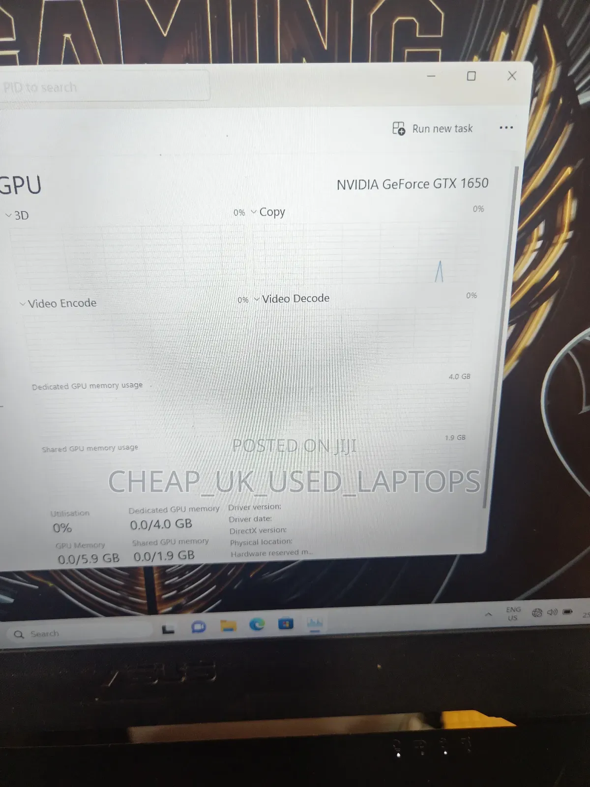 Laptop Asus TUF Gaming FX504 16GB AMD Ryzen 5 HDD+SSD 1T