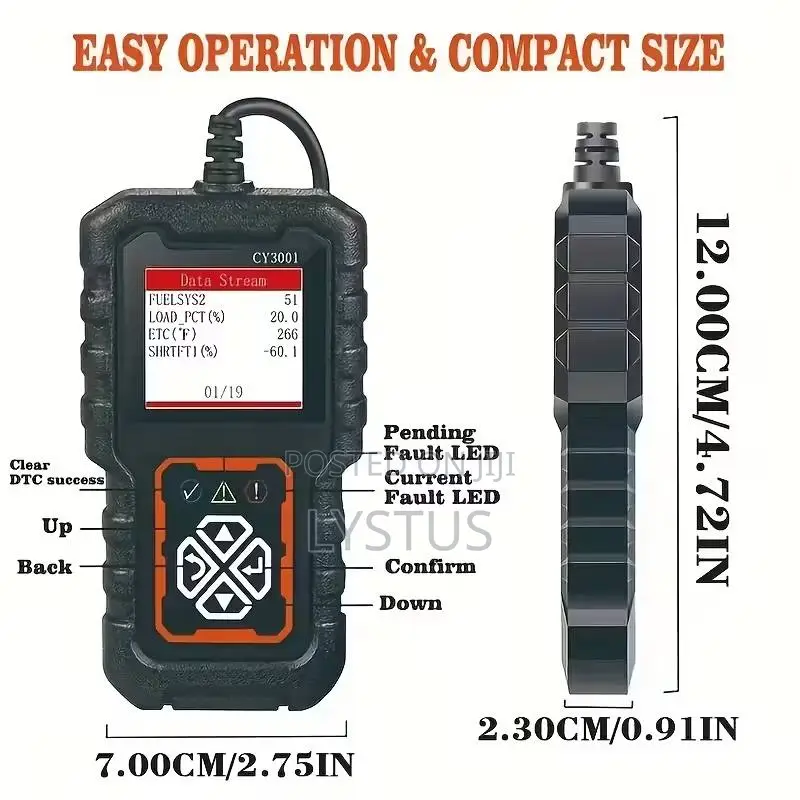 Obd2 Cy3001 Code Reader, Car Engine Diagnostic Scan Tool