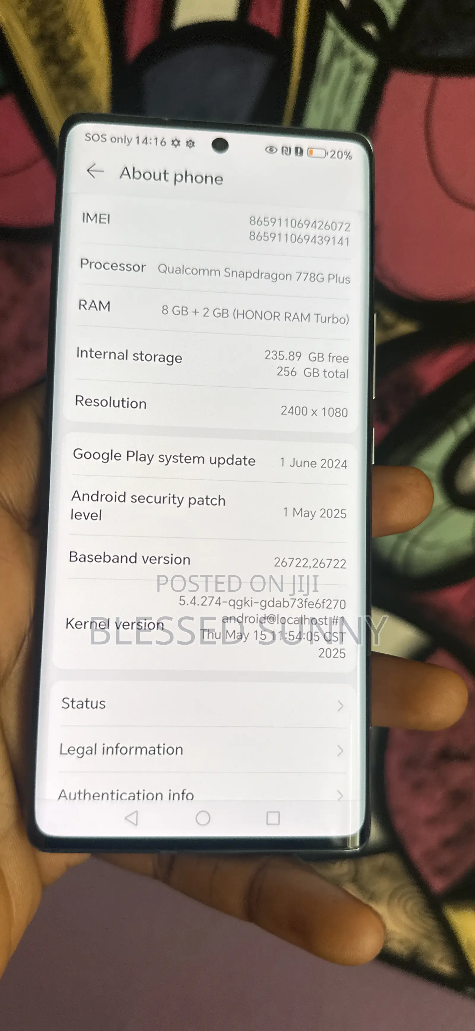 Honor 70 256 GB Blue