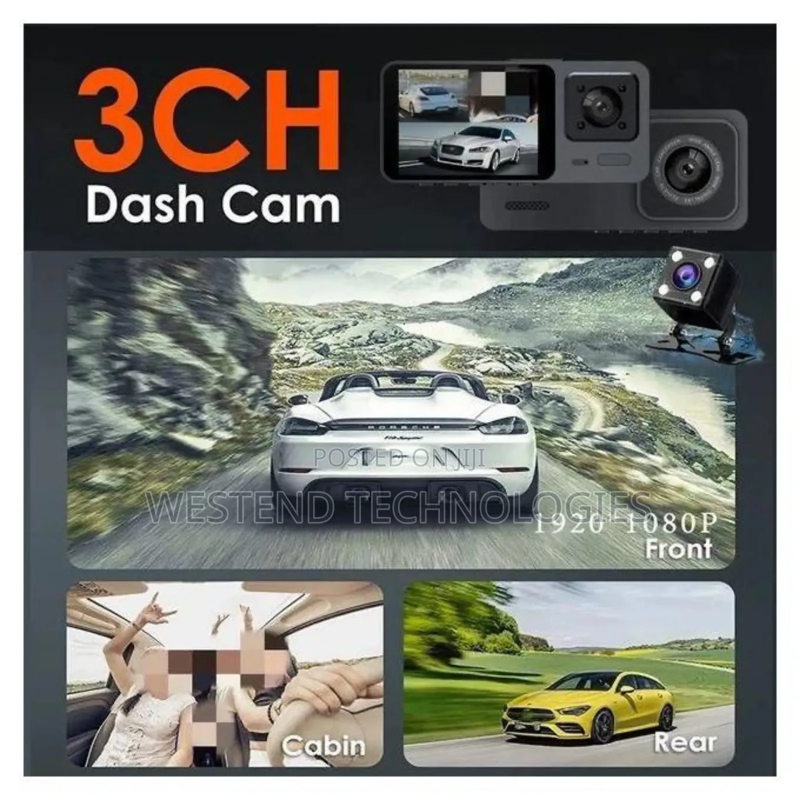 3 Camera Wifi Vehicle Black Box Traffic Car Video Recorder Wifi Enable