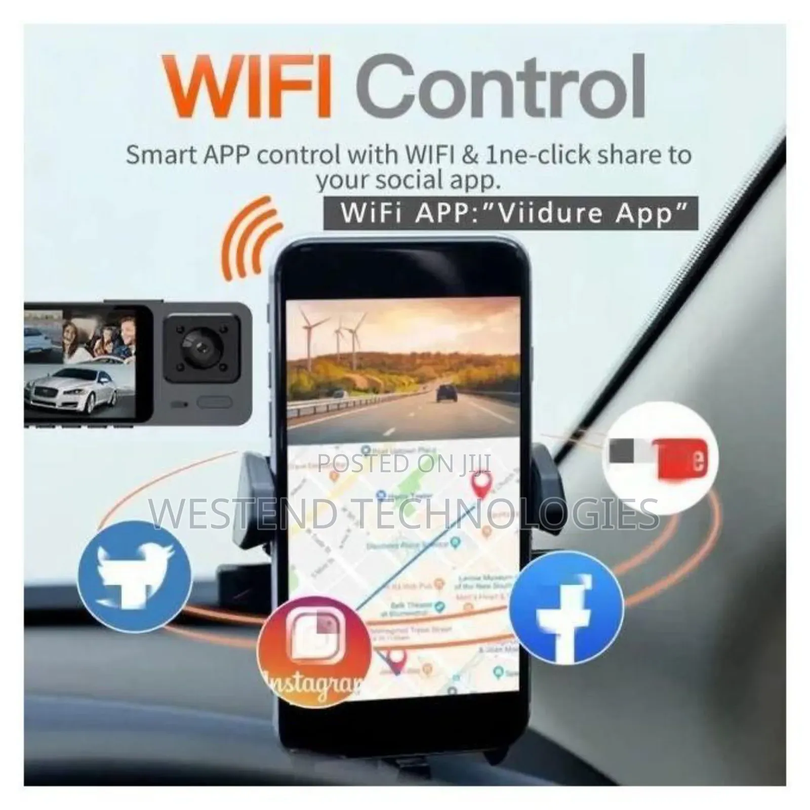 3 Camera Wifi Vehicle Black Box Traffic Car Video Recorder Wifi Enable