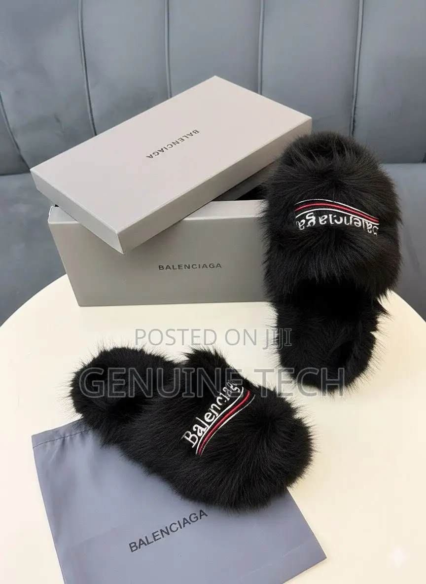 Fluffy Balenciaga Slides