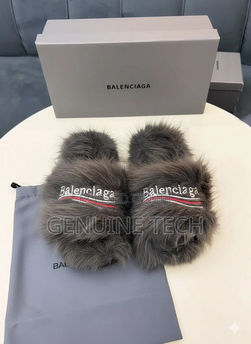 Fluffy Balenciaga Slides