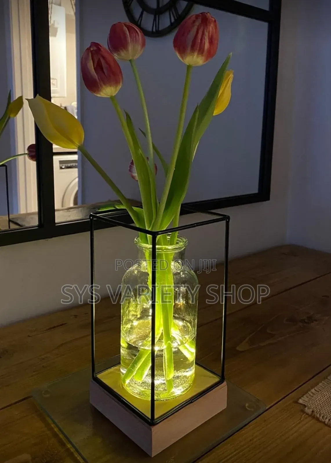 Illuminated Glass Vase / Led Flower Vase for Living Room
