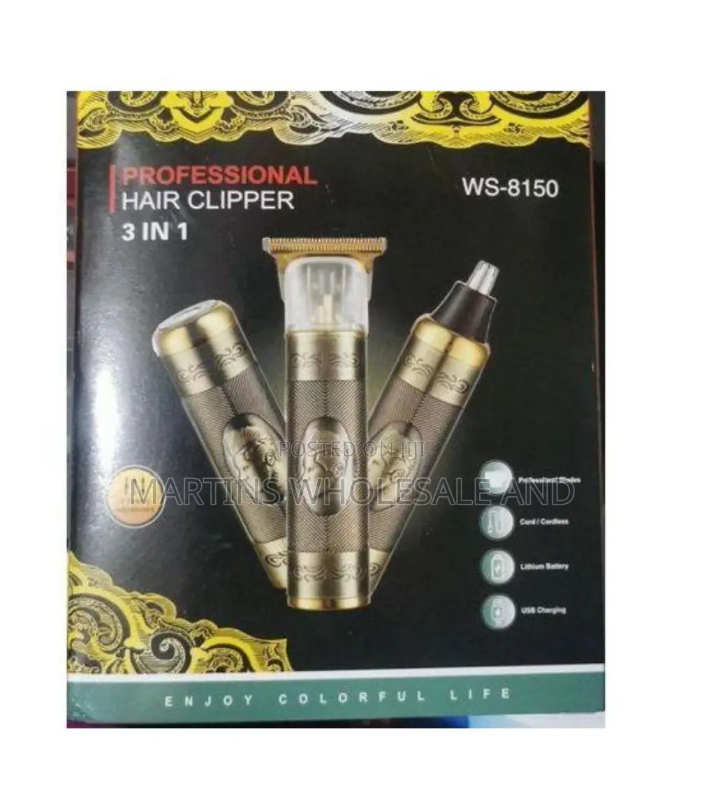 Professional 3-in-1 Rechargeable Hair Clipper and Trimmer Kit.