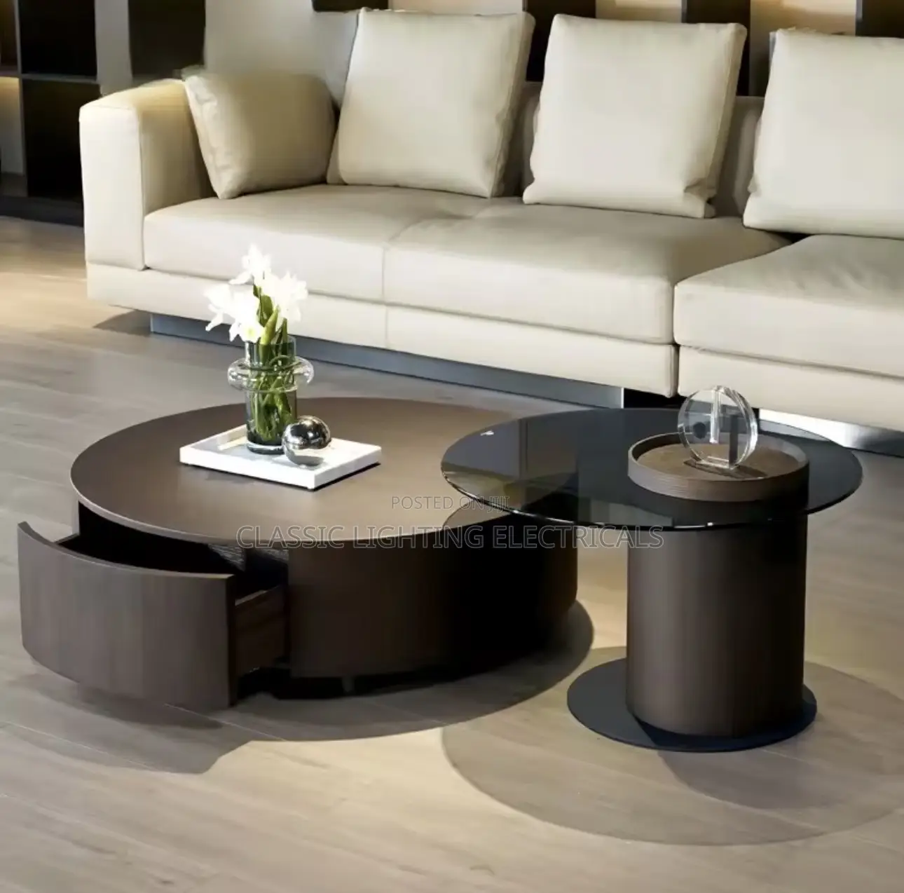Minimalist Round Coffee Table Combination Modern Simple Living Table