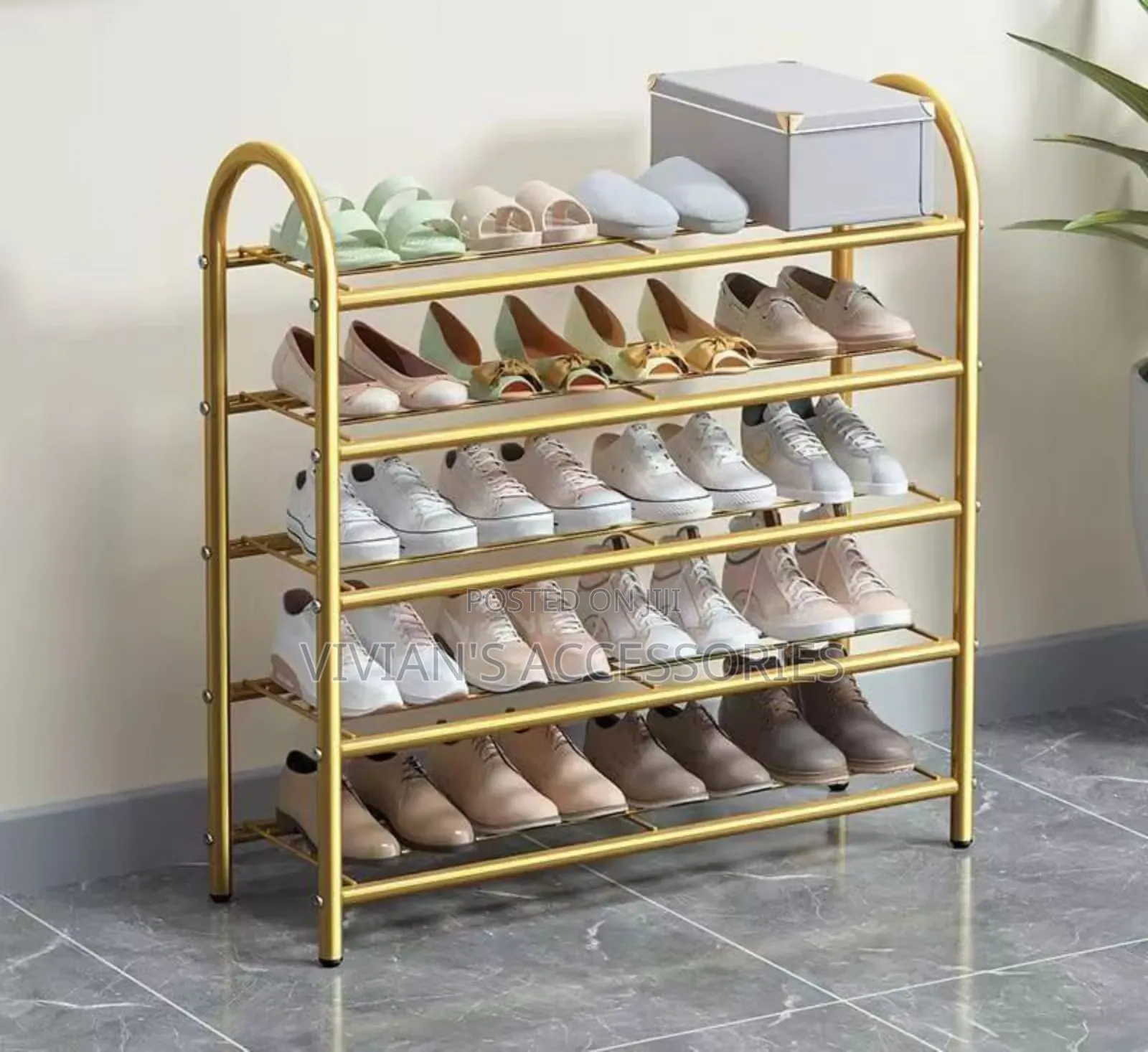 5 Layer Quality Gold Shoe Rack 