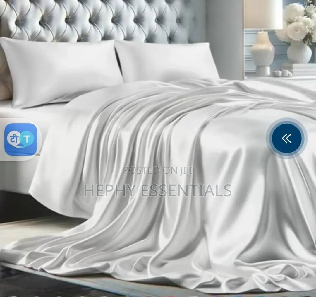 Polish White 4x6 Bedsheet With 4 Pillowcase And Duvet