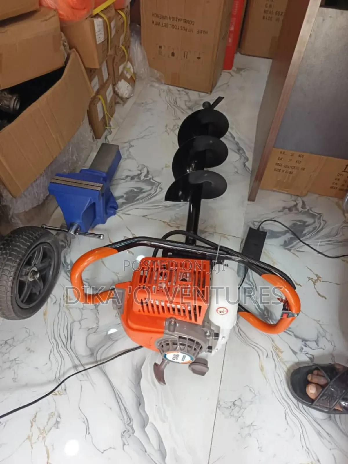 Earth Auger Drill Hole With Many Drills