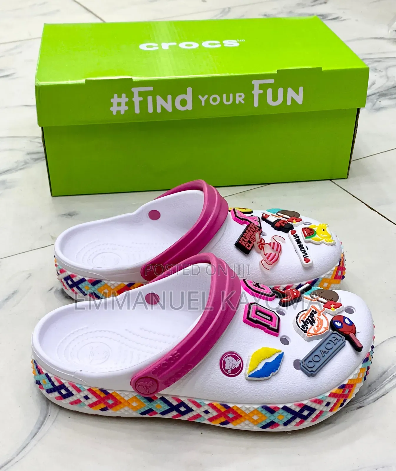 Original Crocs Band Pink Floral Print
