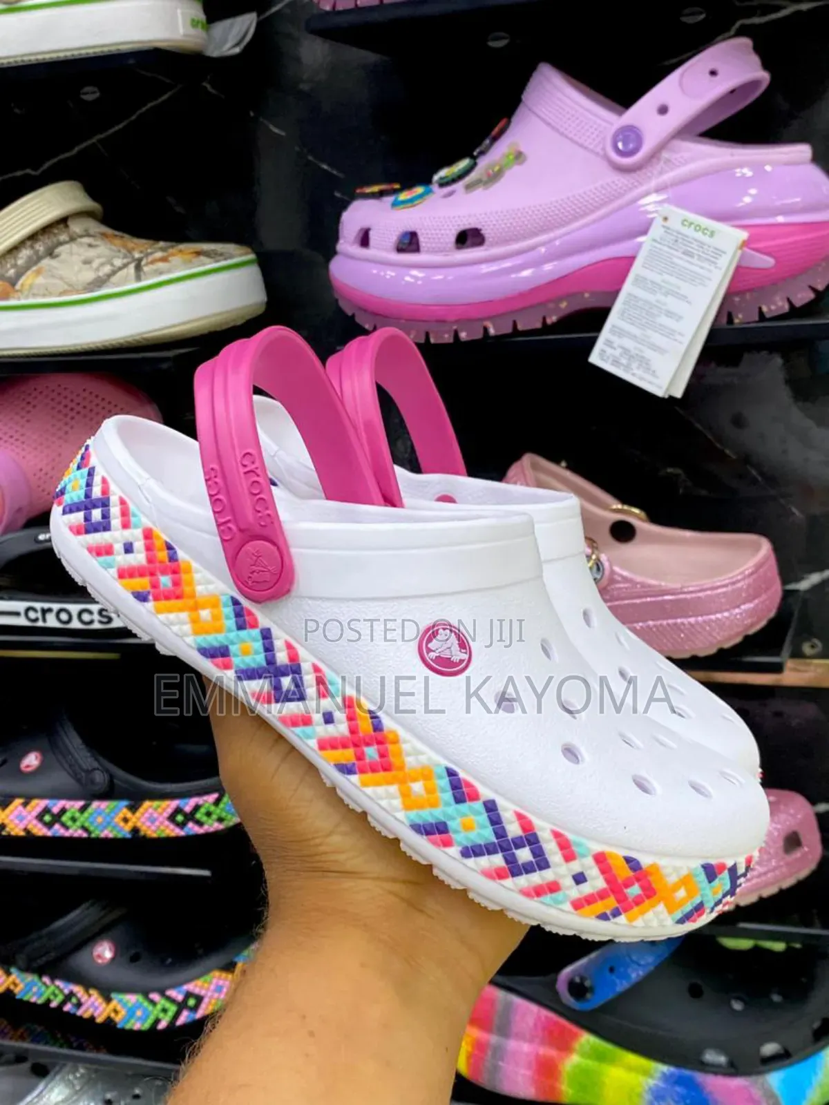 Original Crocs Band Pink Floral Print