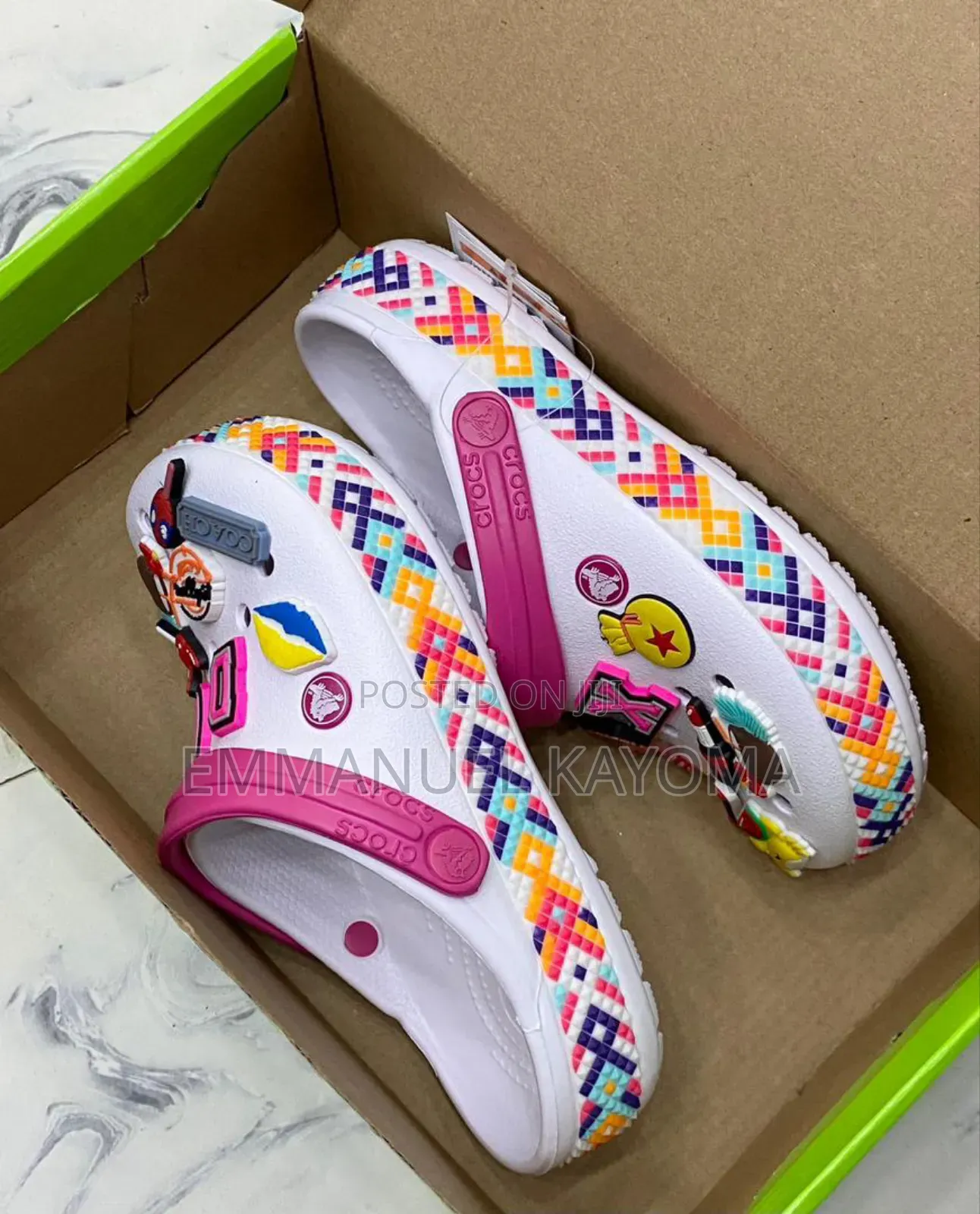 Original Crocs Band Pink Floral Print
