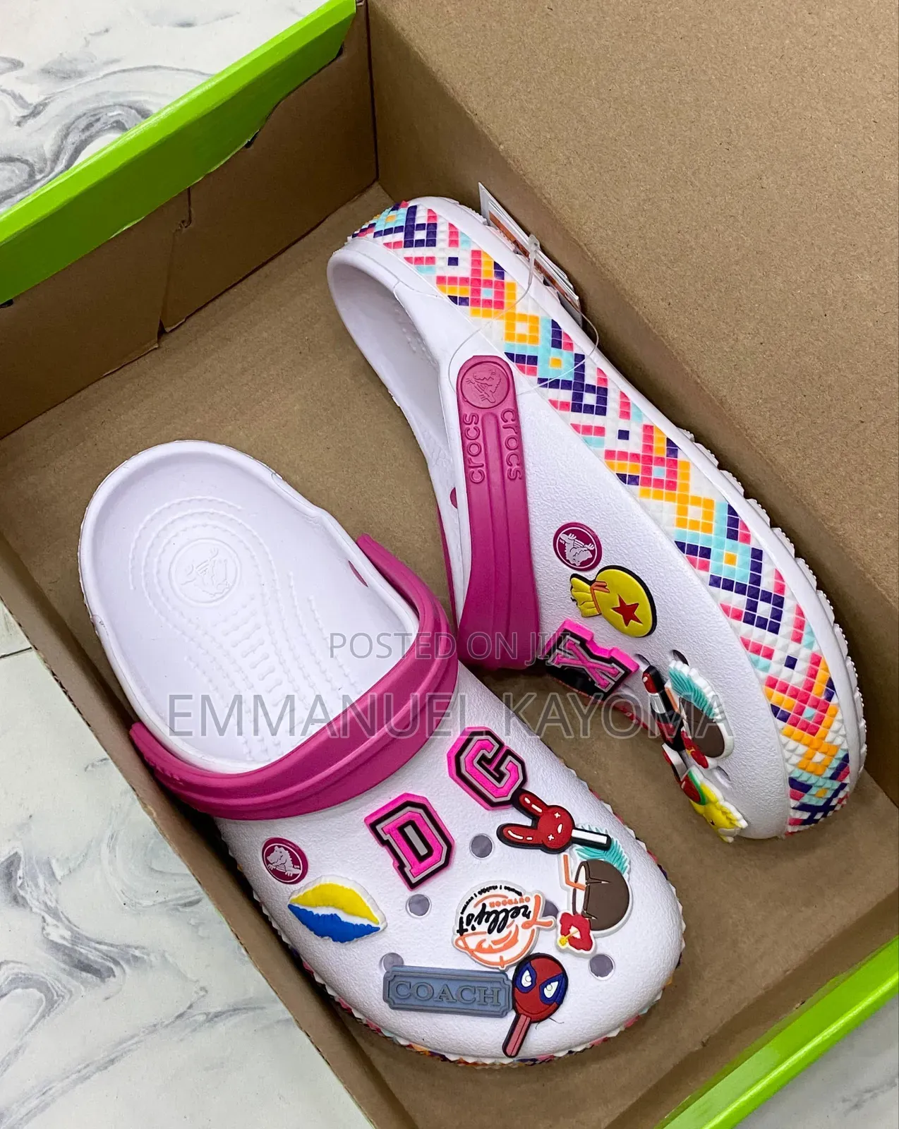 Original Crocs Band Pink Floral Print