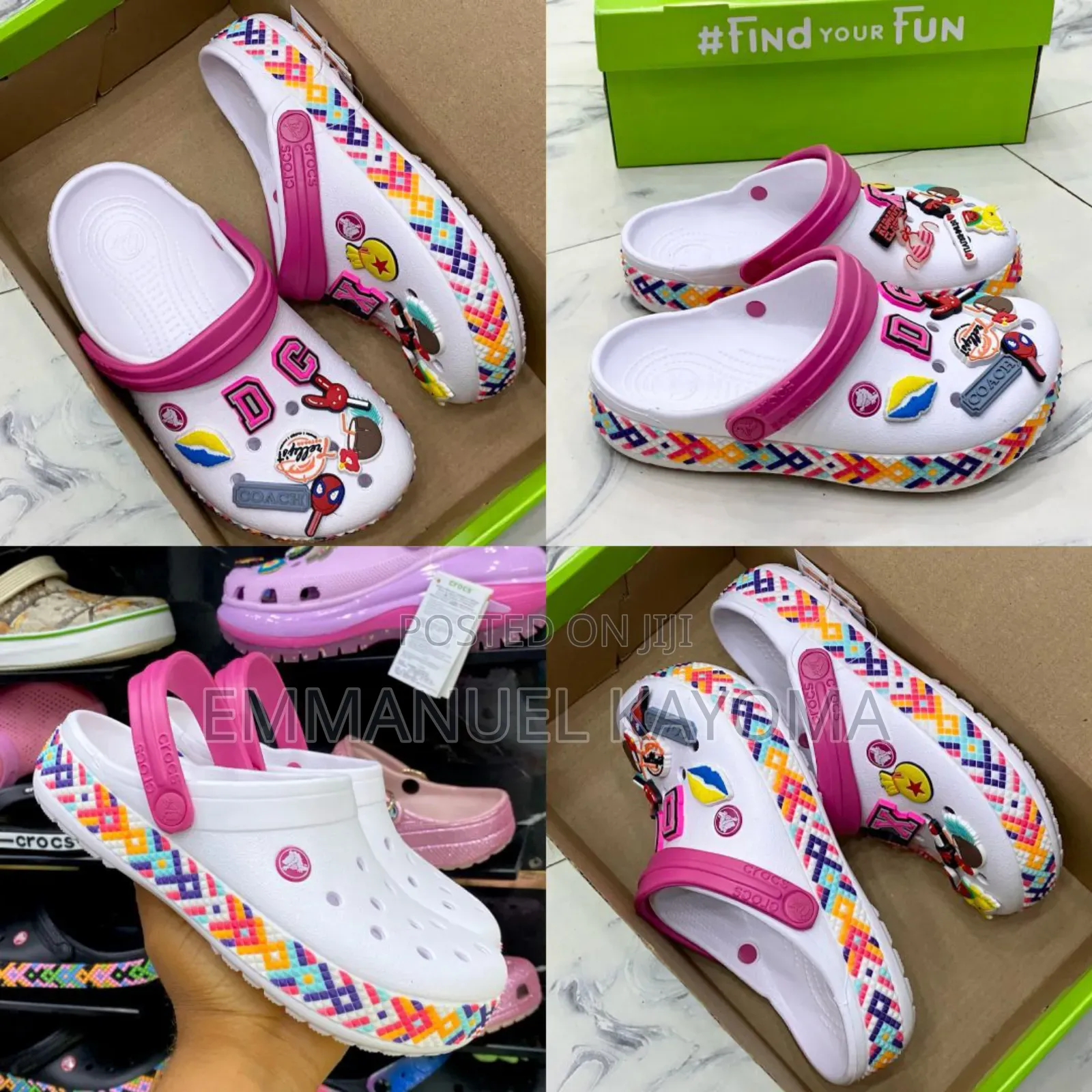Original Crocs Band Pink Floral Print