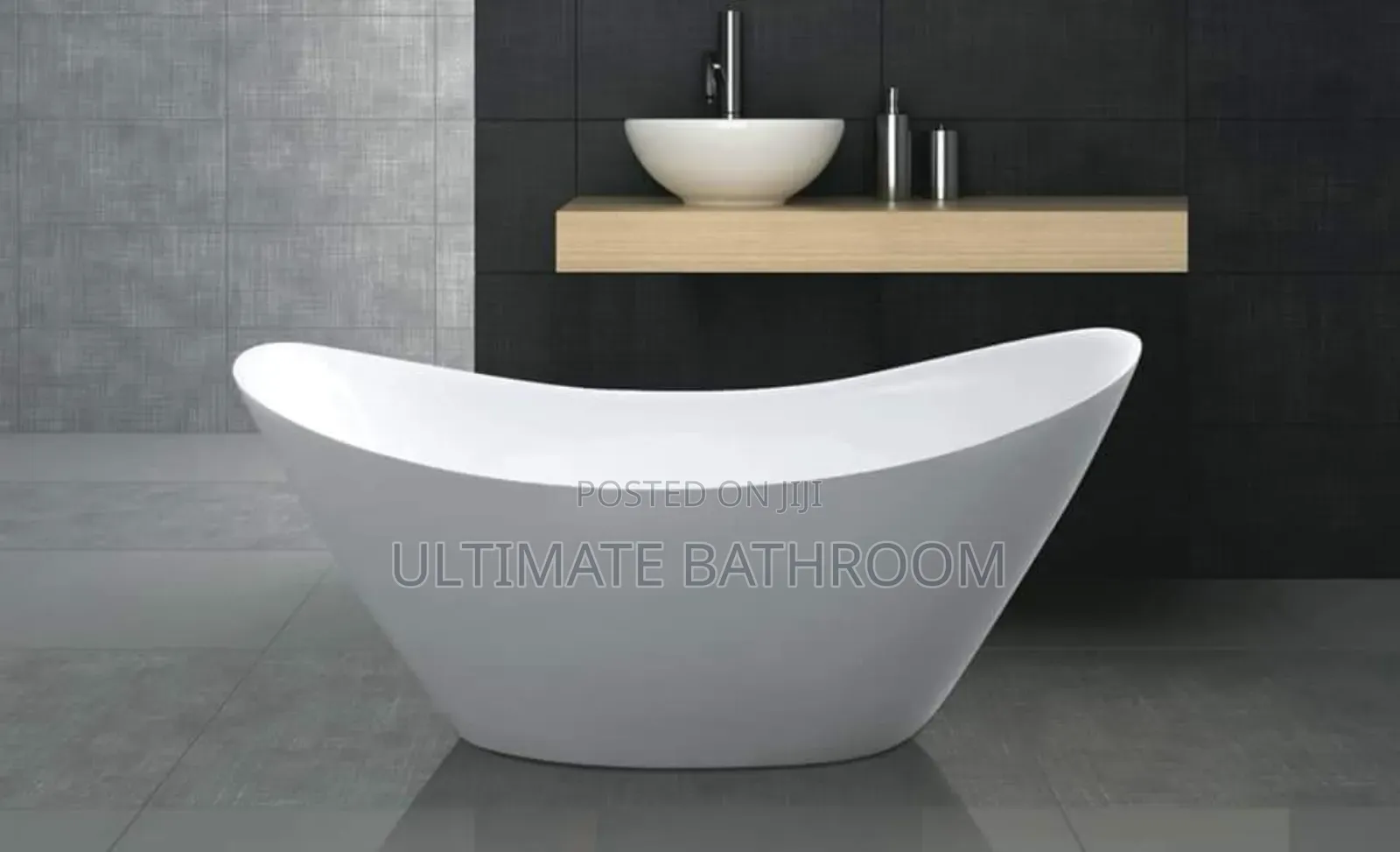 Canoe Shape White Acrylic Bathtub 75x170cm