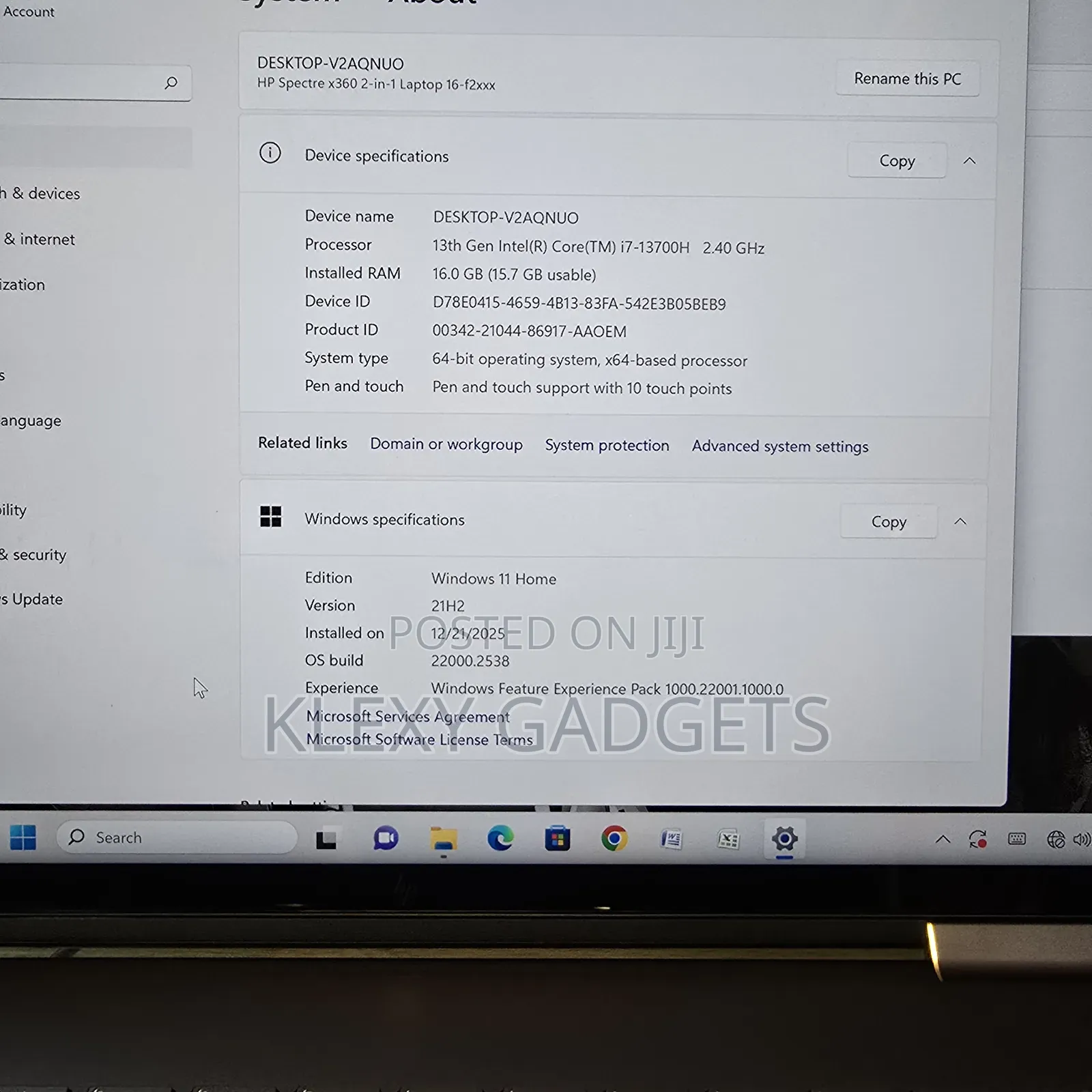 Laptop HP Spectre X360 16GB Intel Core I7 SSD 1T