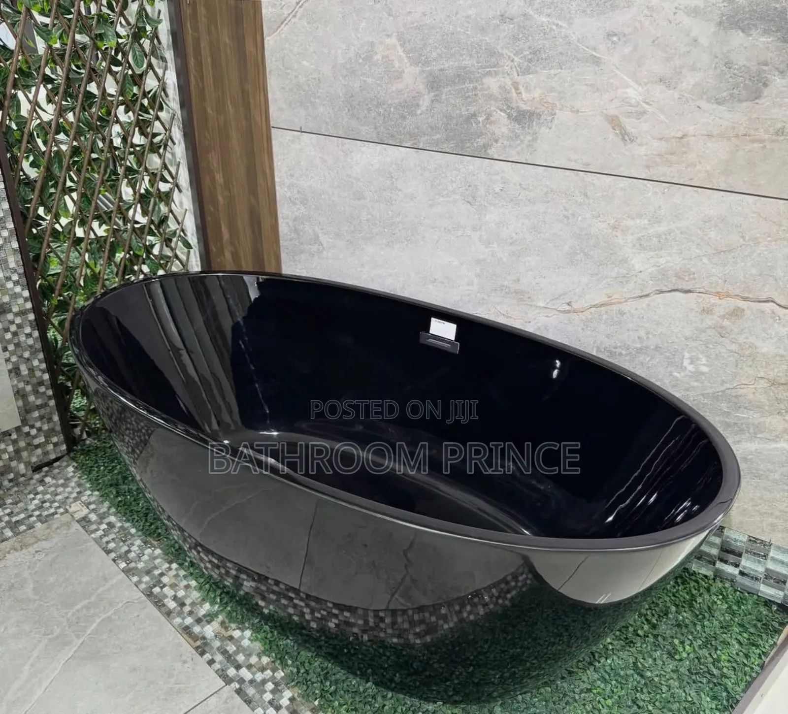 Glossy Black England Acrylic Bathtub
