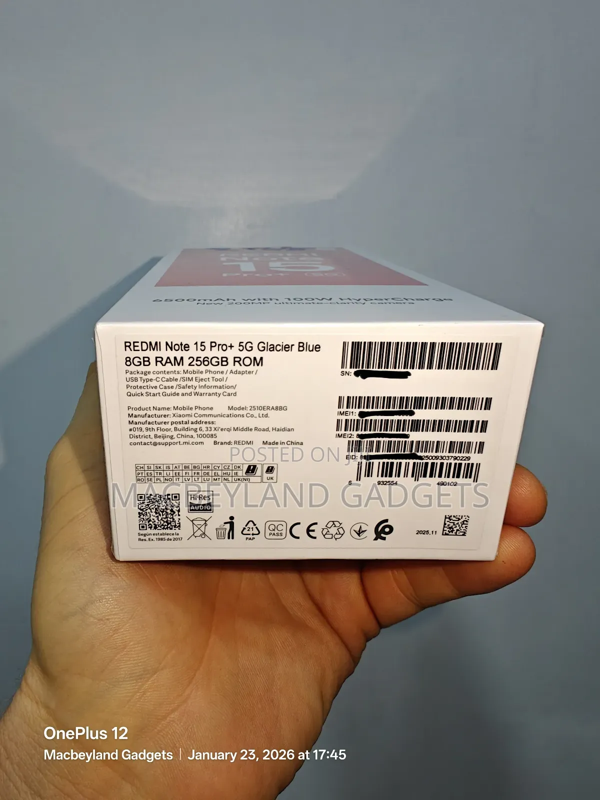New Xiaomi Redmi Note 15 Pro+ 256 GB Blue