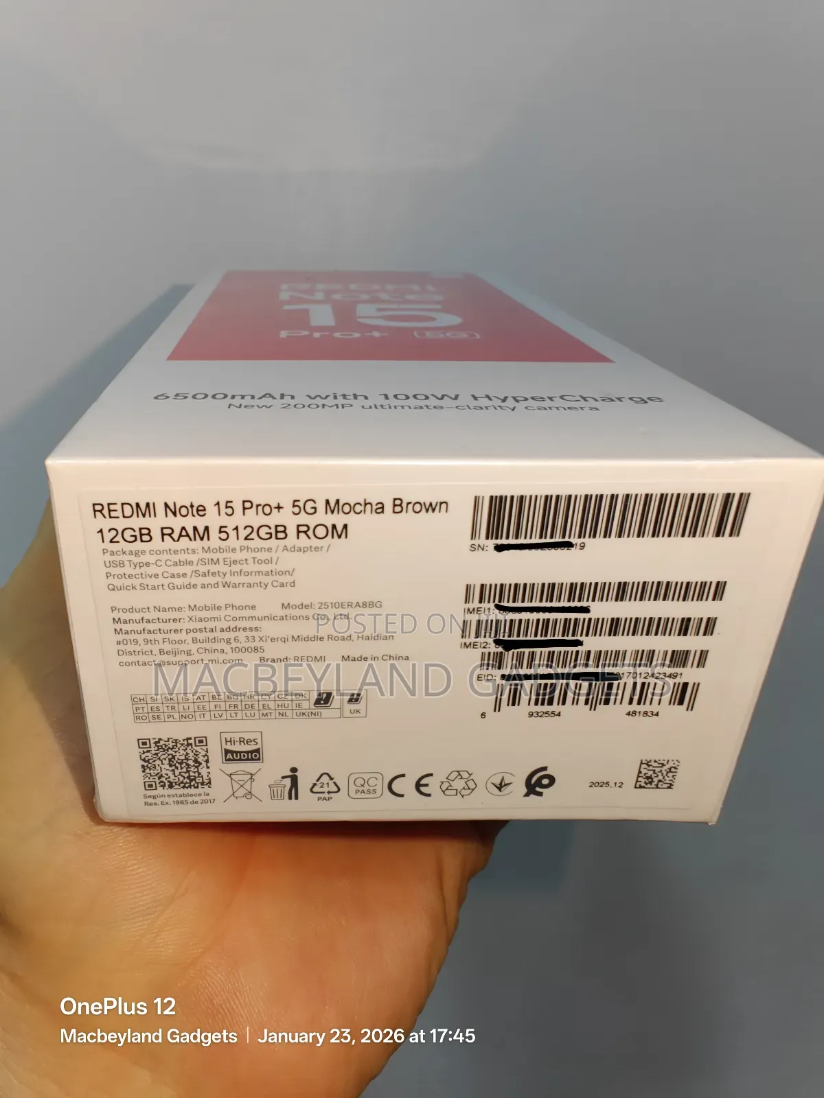 New Xiaomi Redmi Note 15 Pro+ 512 GB Black