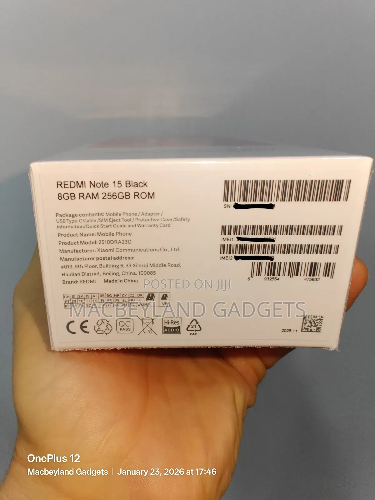 New Xiaomi Redmi Note 15 256 GB Black