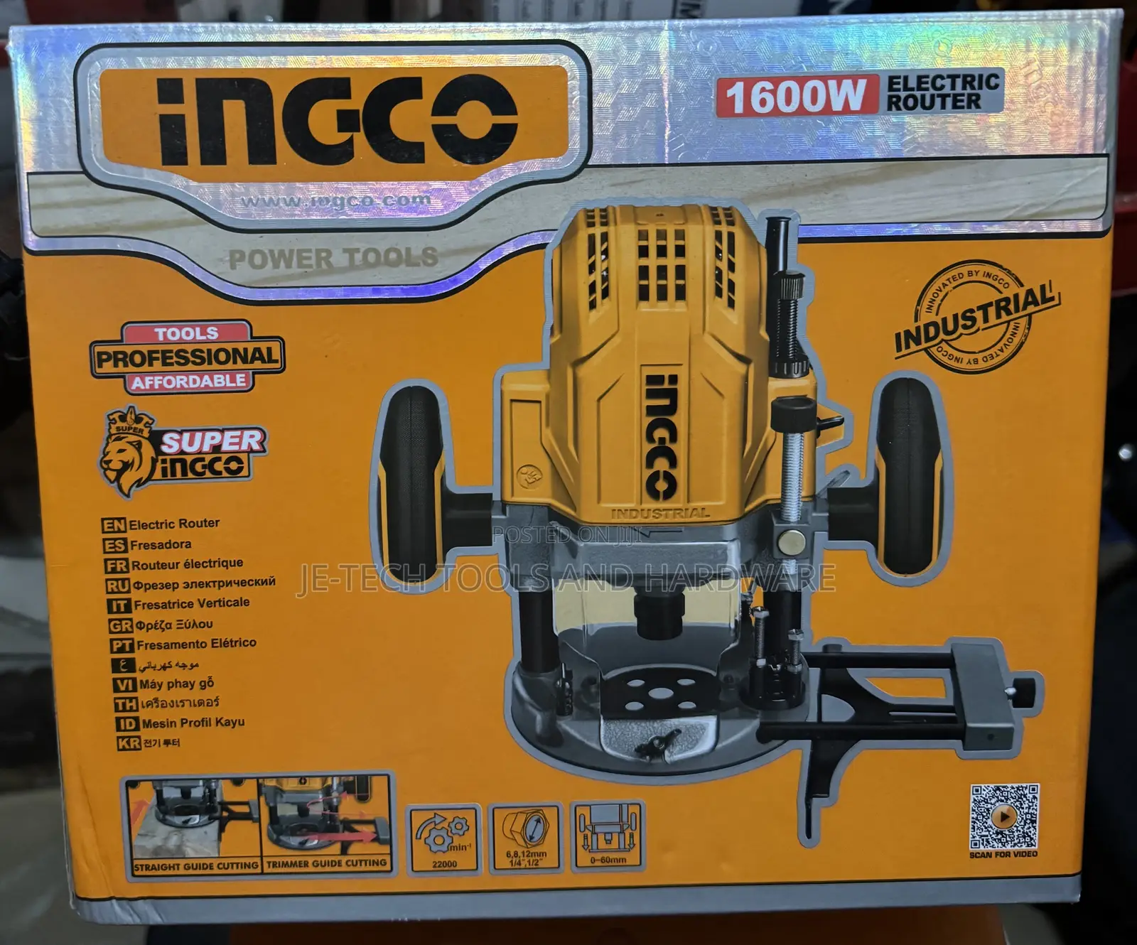 Ingco 1600w Electric Router, Model Rt160028