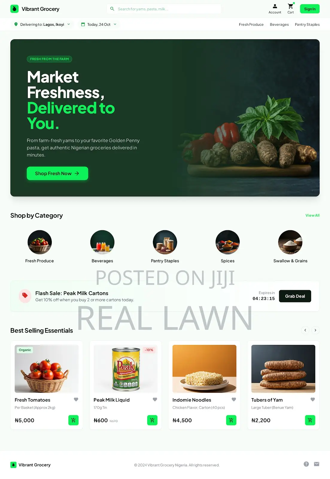 Online Grocery Market Foodstuff Delivery Website