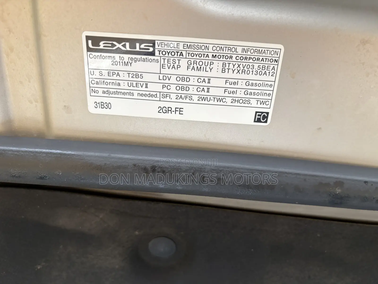 Lexus ES 350 2011 Gold