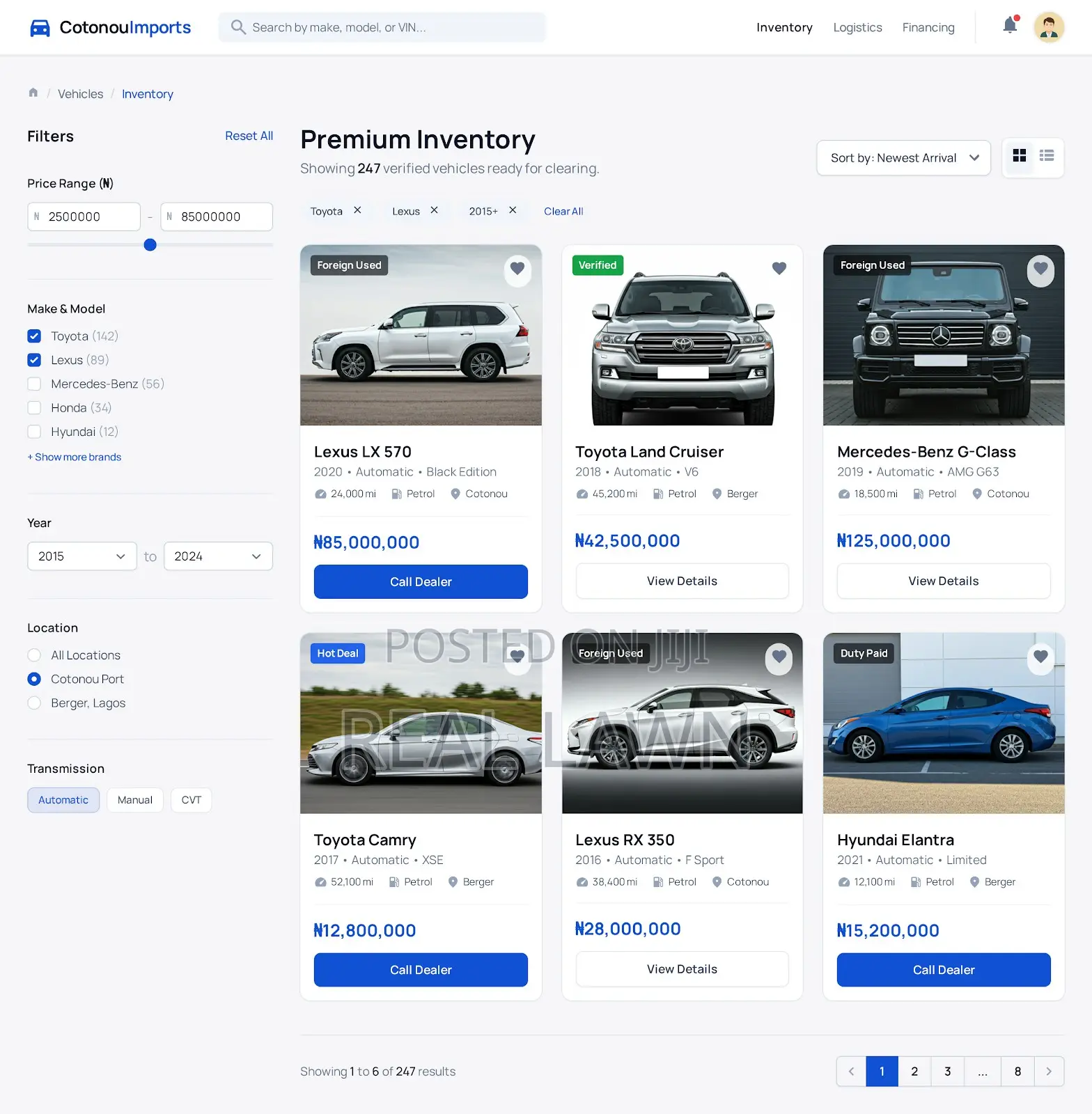 Professional Car Dealership Website for Auto Stands