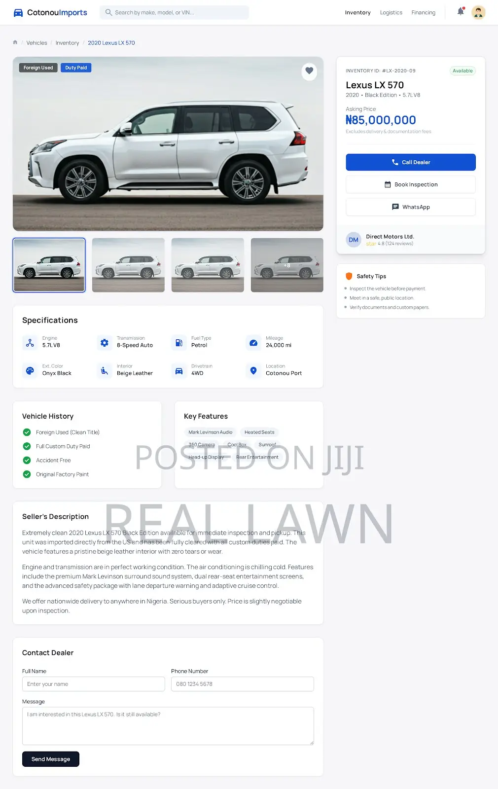 Professional Car Dealership Website for Auto Stands