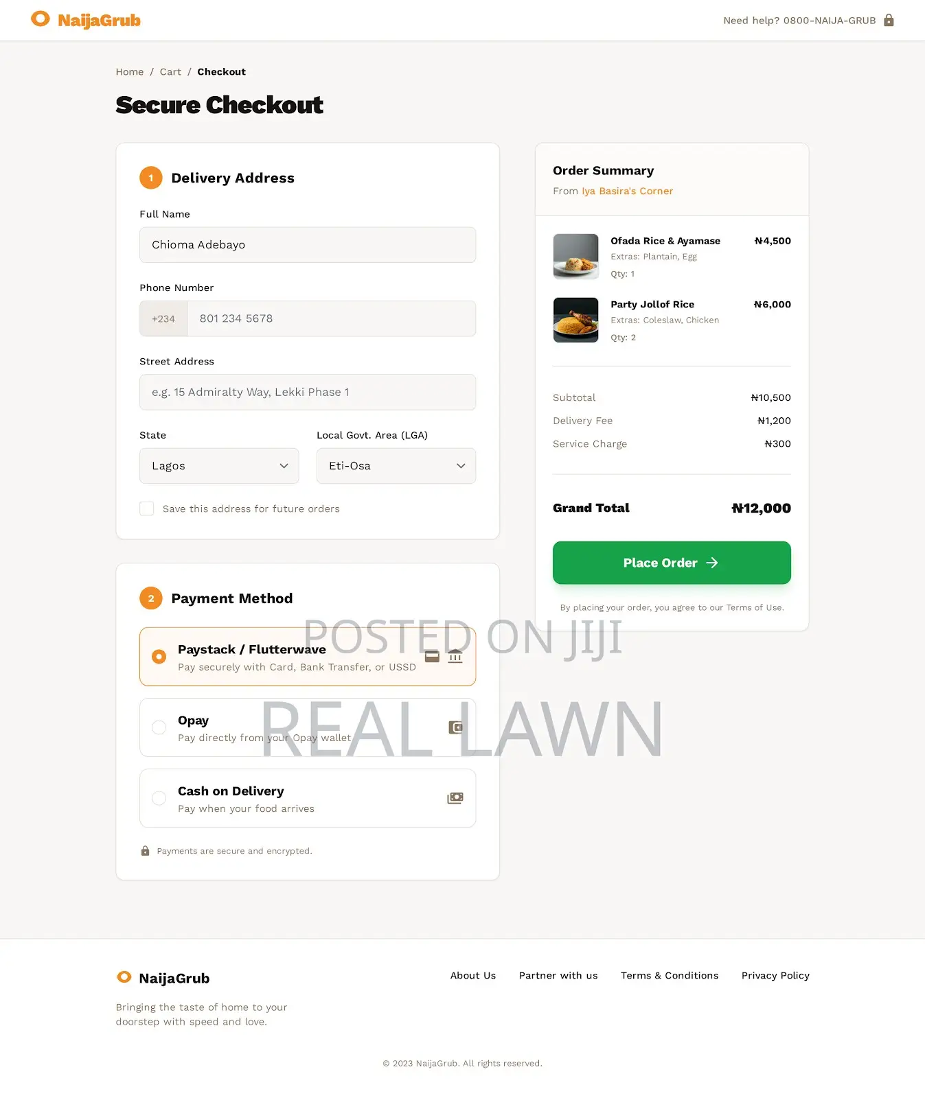 Professional Food Ordering Website For Restaurants Eateries