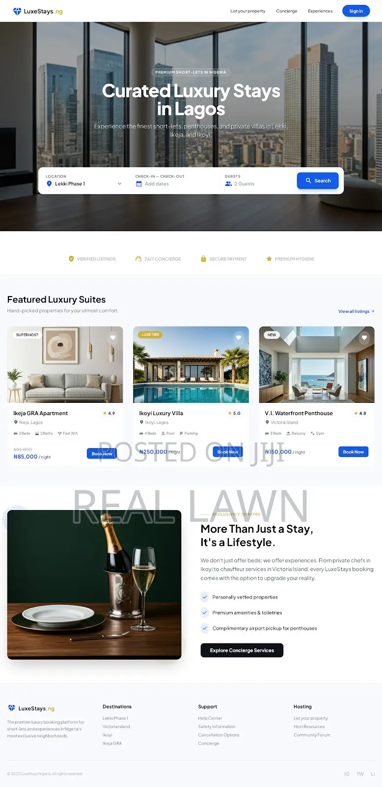 Hotel Short-Let Booking Website (Lekki, Ikeja, Abuja)