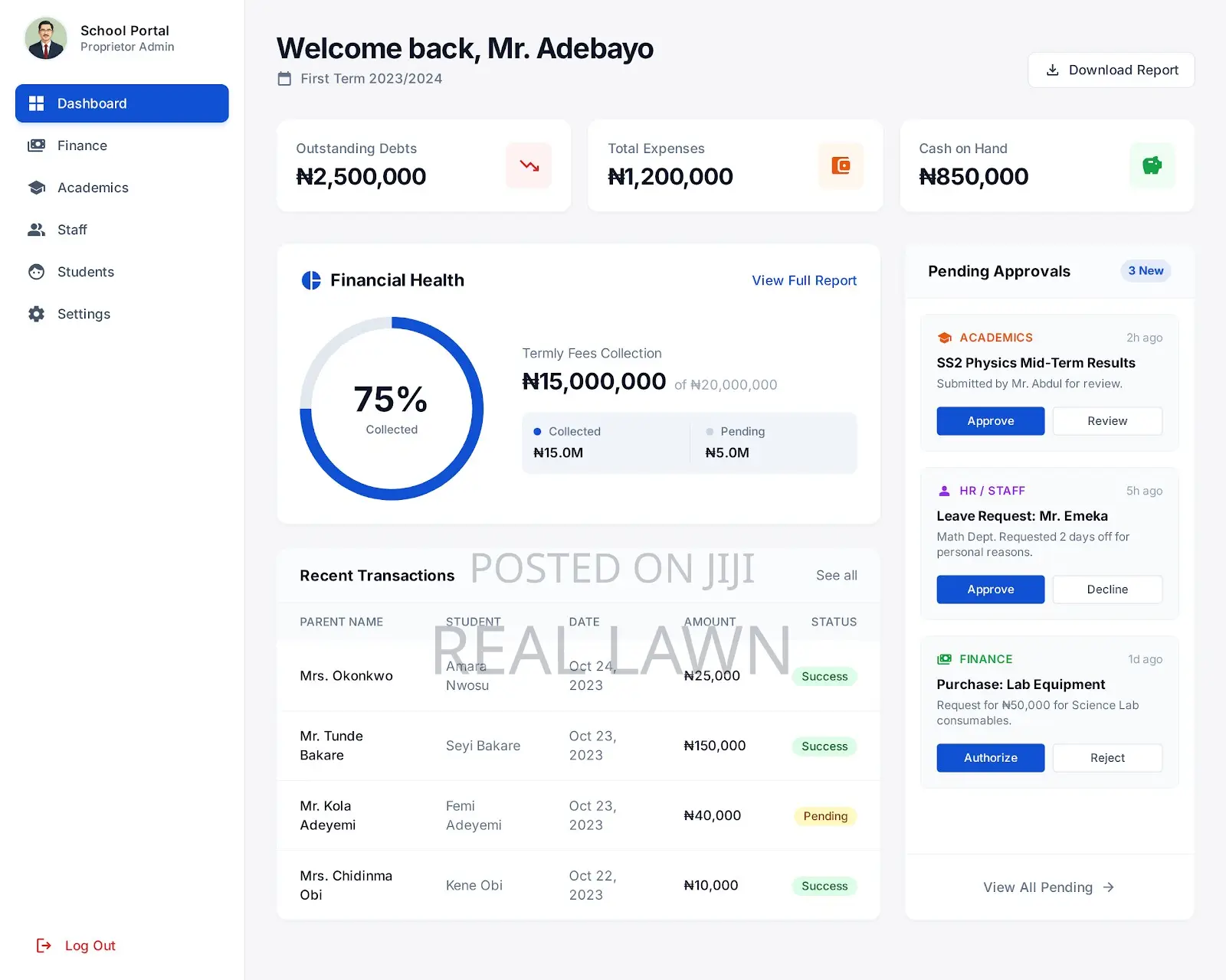 School Portal: Result Checker Online Fees Payment