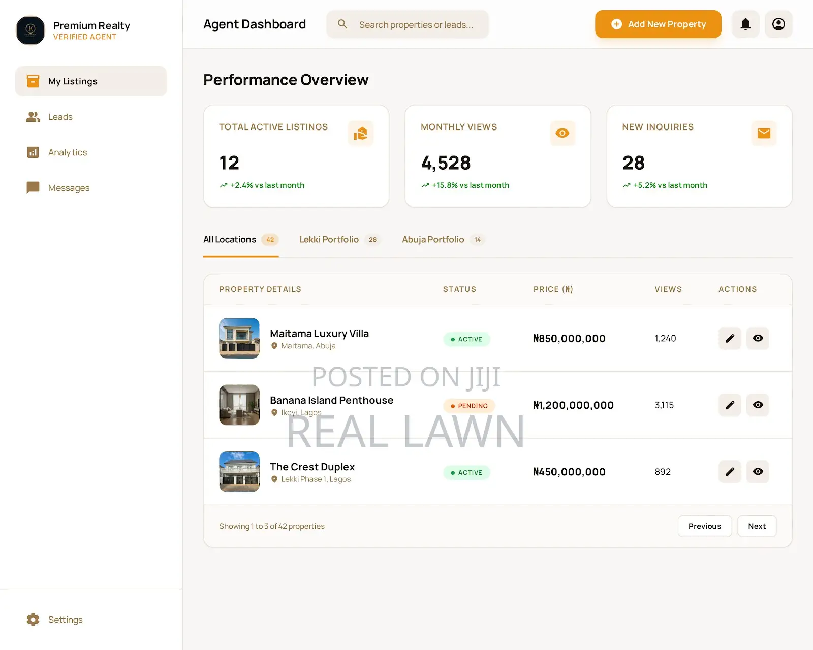 Luxury Real Estate Website Design – For Lekki, Ikoyi Abuja Agents