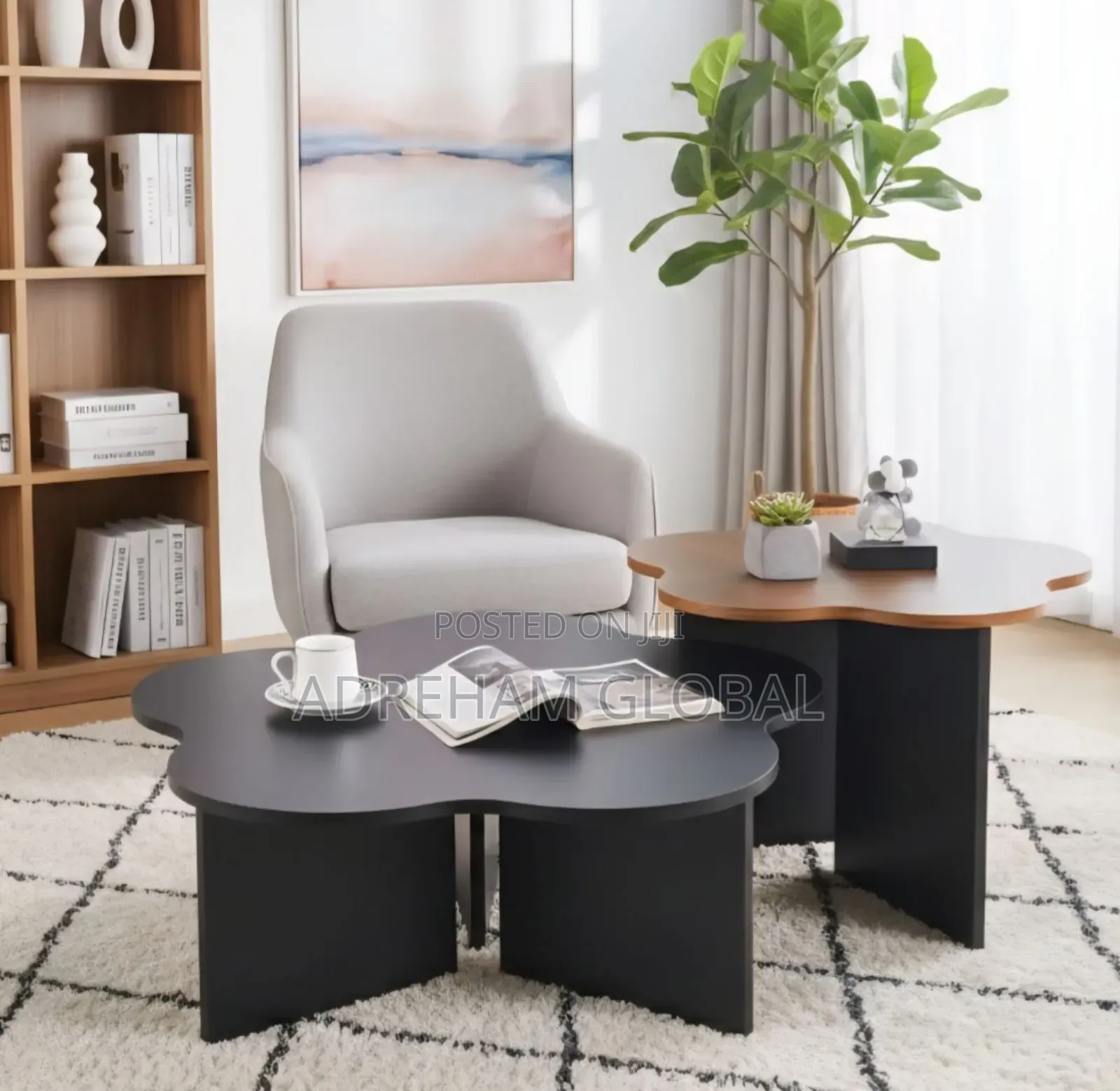 The Bloom Nesting Center Table - Black Brown