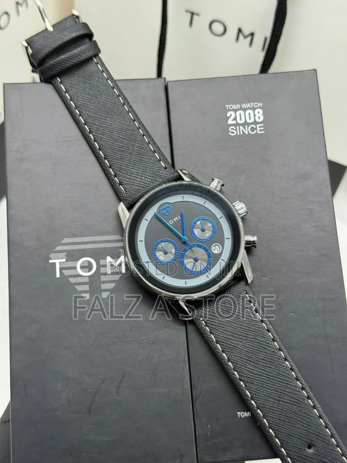 Tomi Leather Wristwatch (Quartz Movement)Chronography