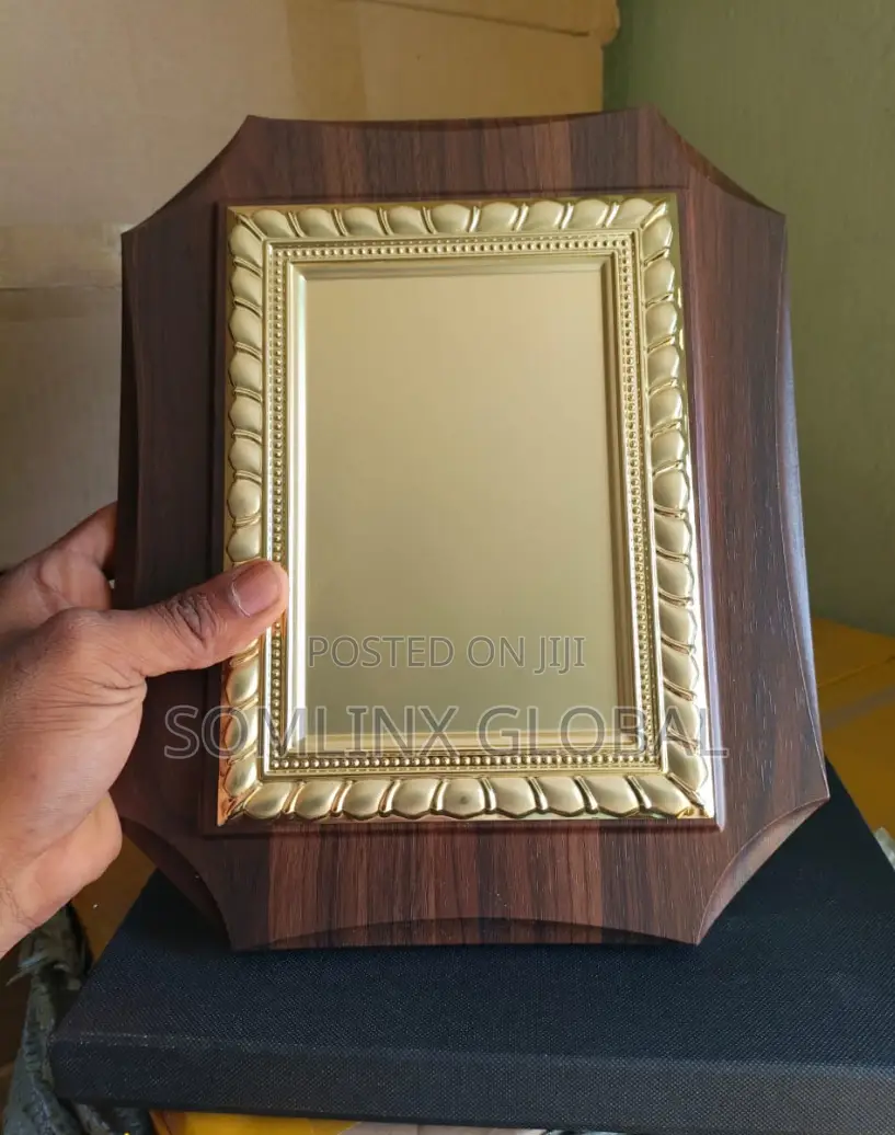 Wooden Plaque With a Designed Plate
