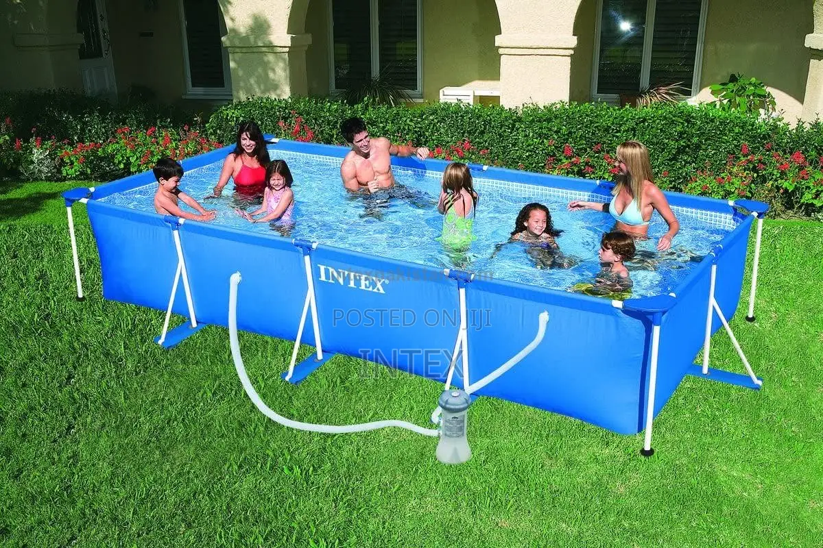 Small Frame Rectangular Pool 14.7' X 7.2' X 33with Water Filter Pump