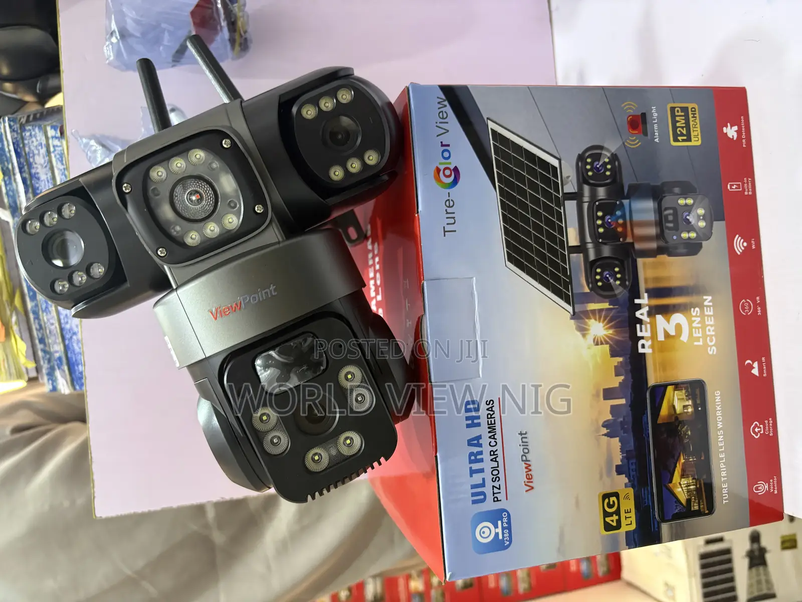 Solar Triple View Outdoor Camera Sim Enabled