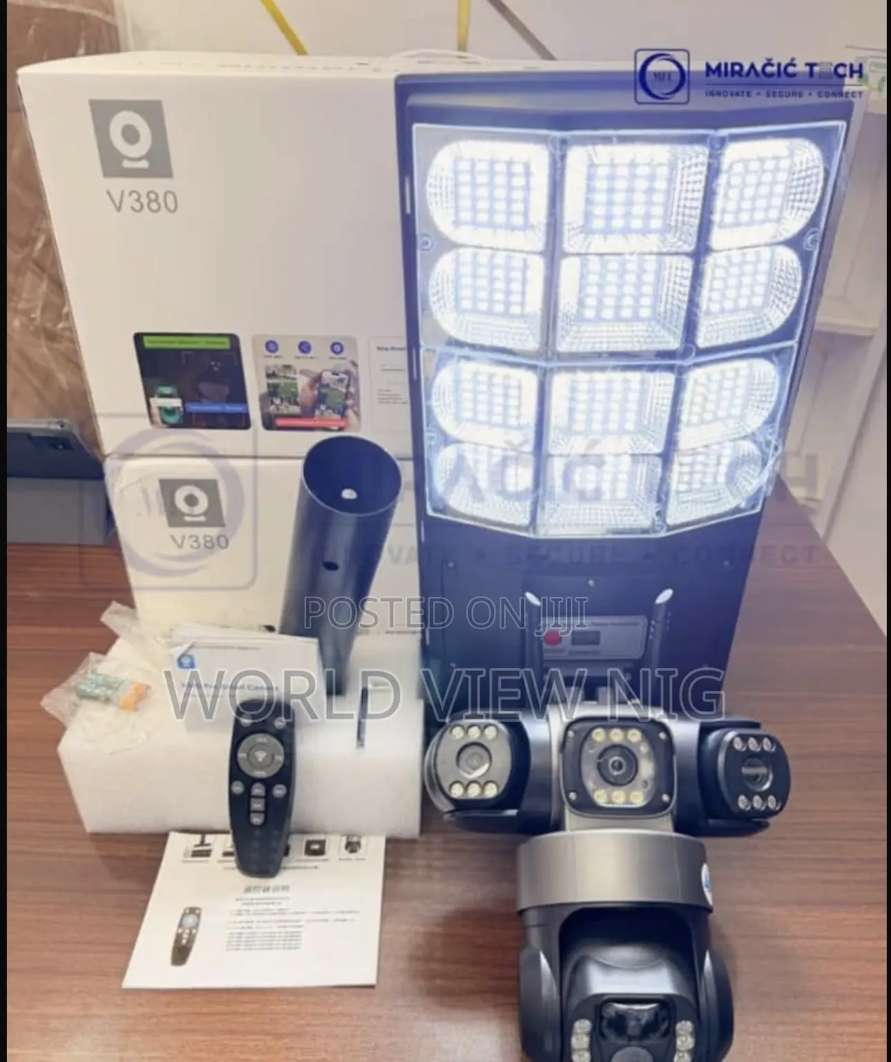 Solar Street Light With Triple Lens Camera