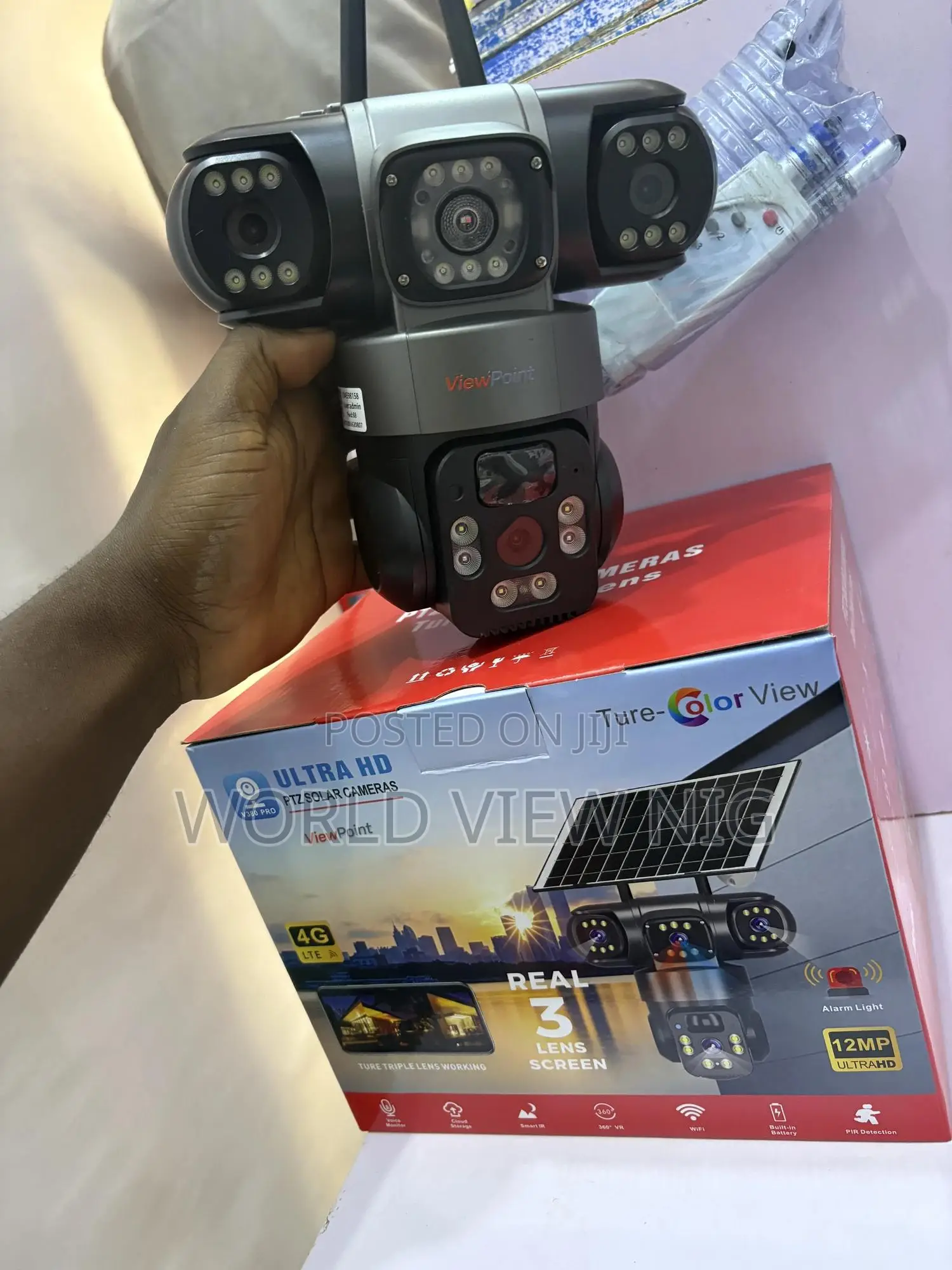 Solar Security CCTV Camera Triple Lens