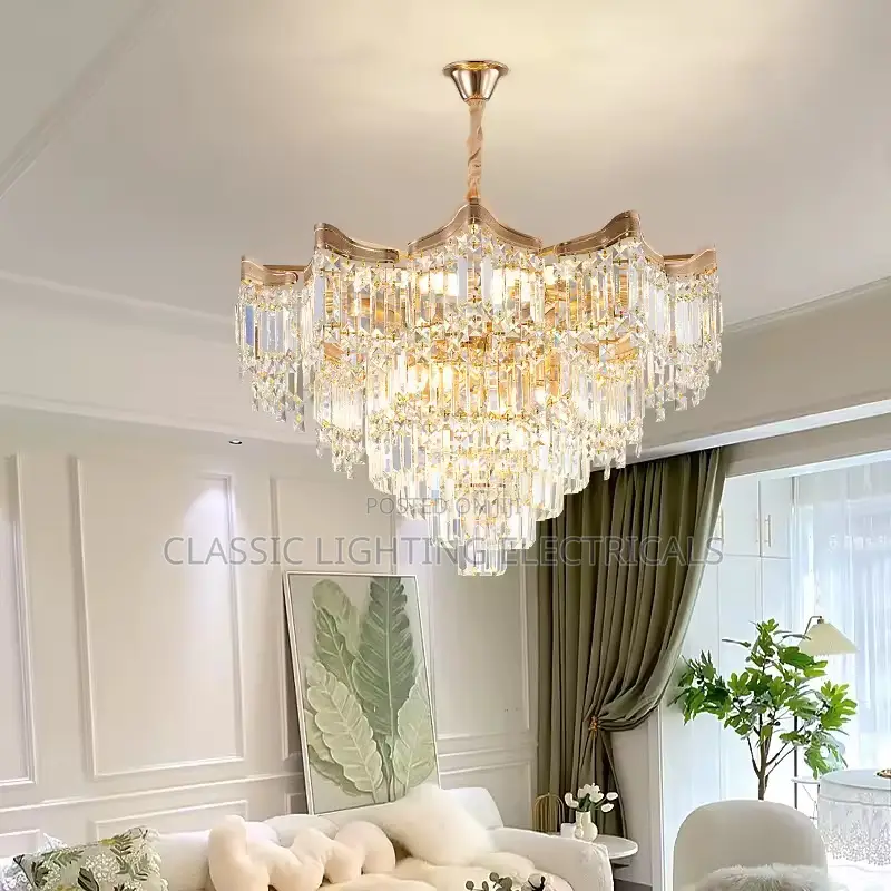 Luxury Crystal Ceiling Light For Hotel Lobby Ballroom Led Flush Mount