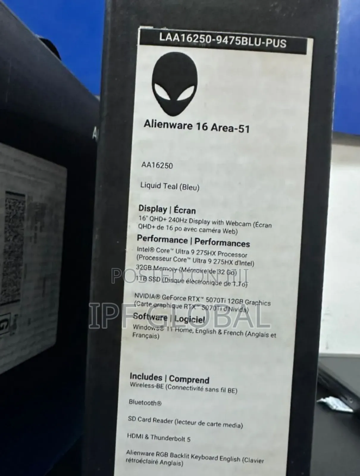 New Laptop Dell Alienware X16 32GB Intel Core Ultra 9 SSD 1T