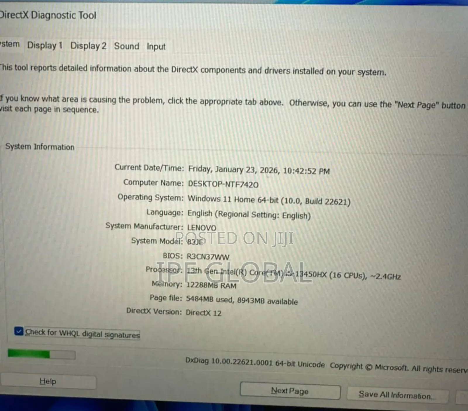 Laptop Lenovo LOQ 15IRH8 12GB Intel Core I5 SSD 512GB