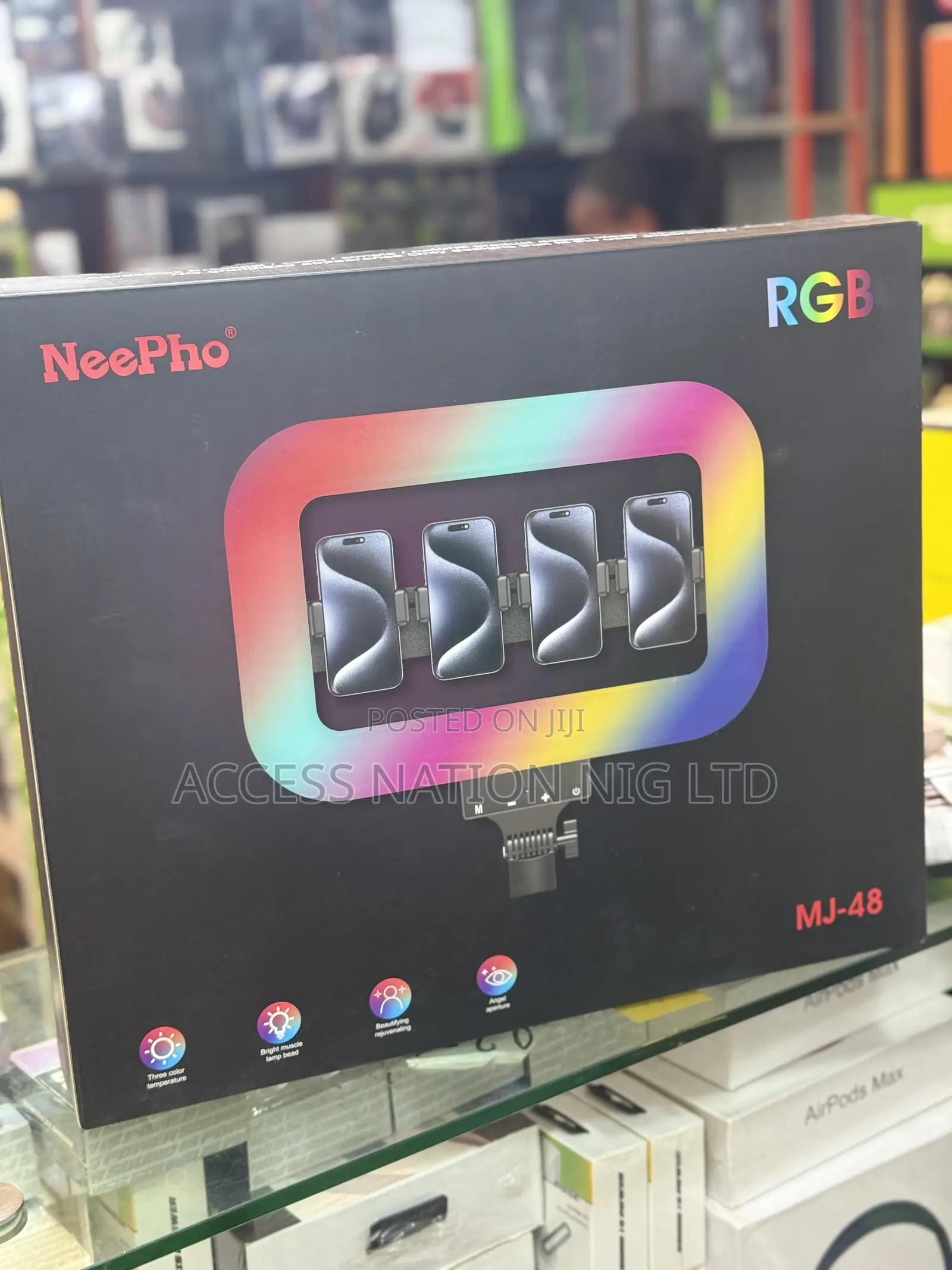 Neepho Mj-48 RGB Ringlight With Tripod Stand and 4phones Holder