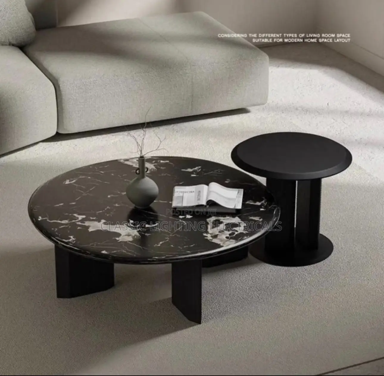 Round Coffee Table Living Room Household Italian Minimalist Table