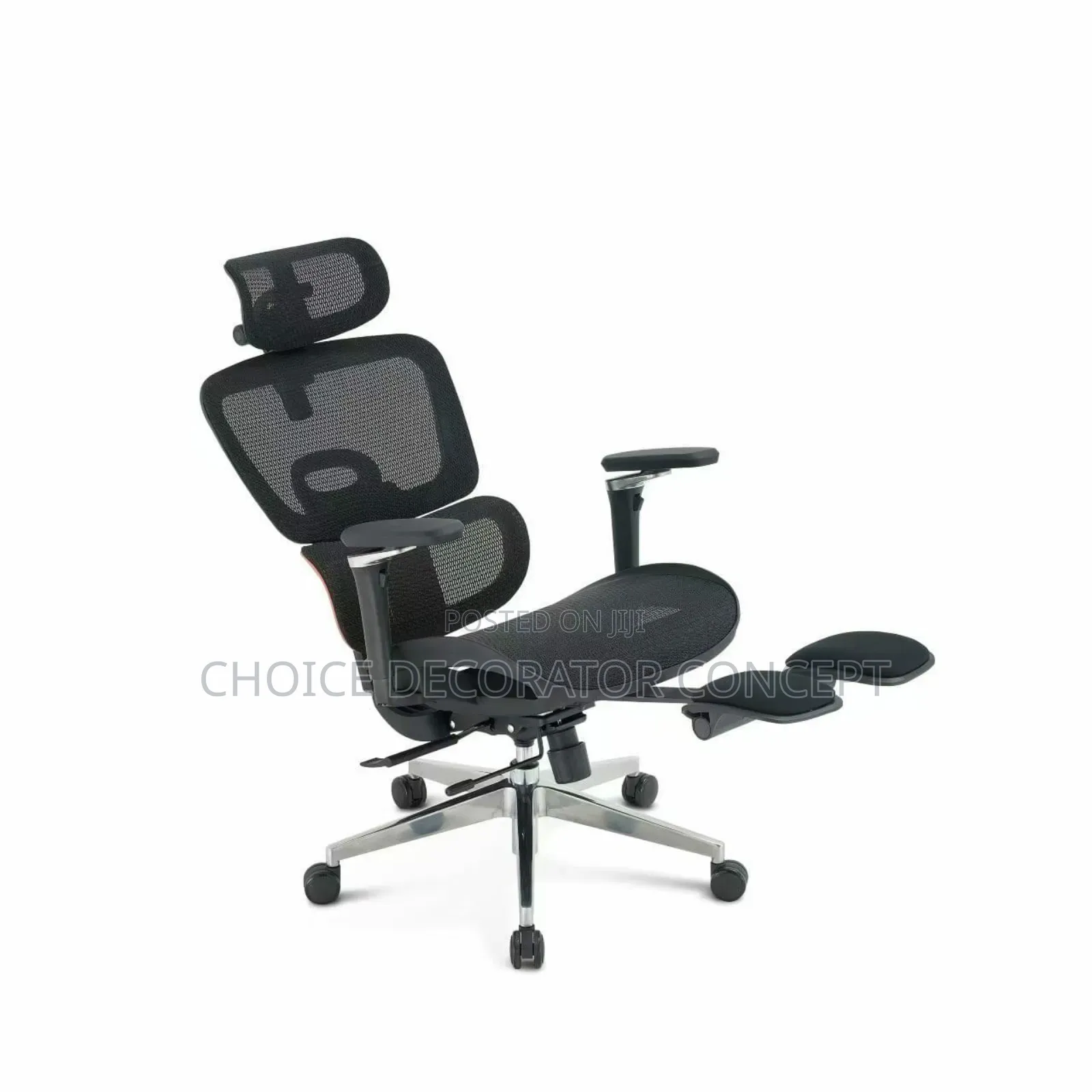 Premium Ergonomic Office Chair With Footrest – Black