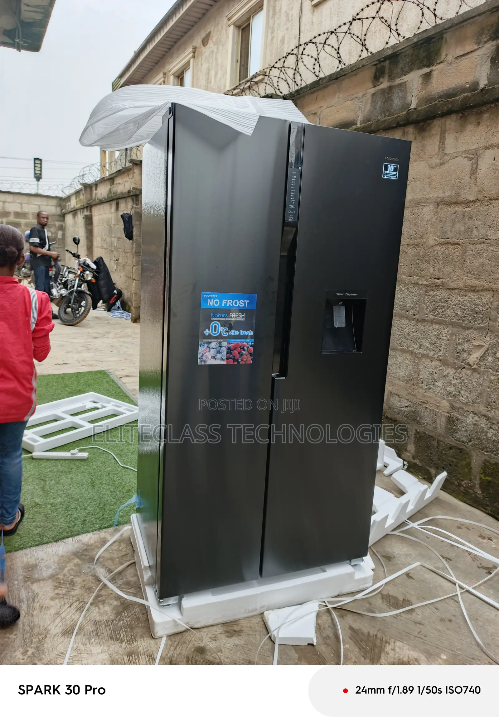 520l Polystar Side by Side Refrigerator Inverter With Water Dispenser