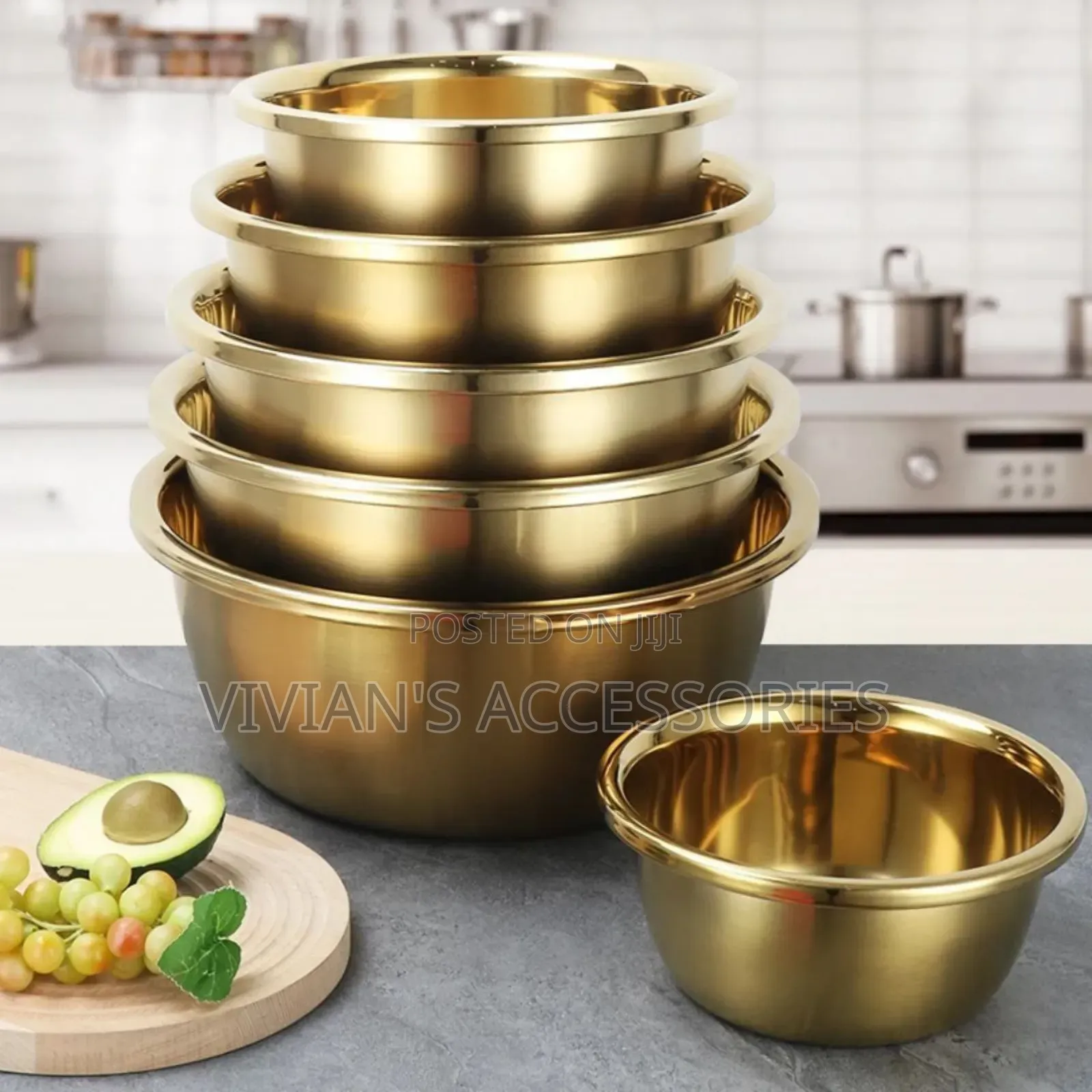 Quality Stainless Steel Gold Mixing Bowl